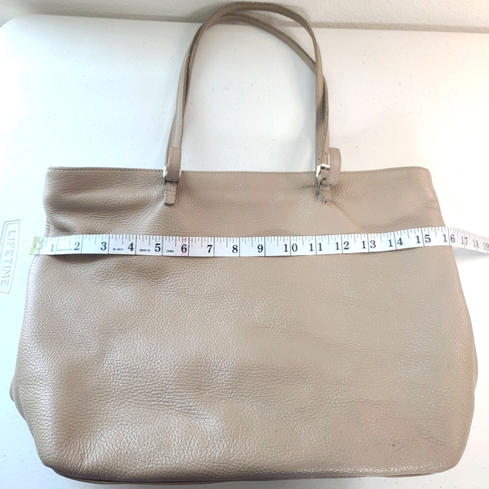 Vintage Furla Pebble Leather Neutral Tote Shoulder Bag - Picture 15 of 16